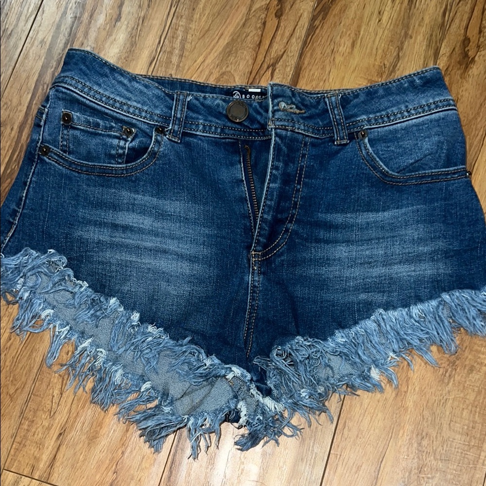 Boom Boom Jeans Blue Distressed Jean Shorts Cheeky Style Size 7